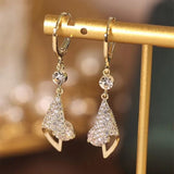 Gold Crystal Teardrop Hoop Earrings