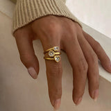 Triple Accent Adjustable Ring