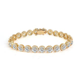 Rose Gold Floral Crystal Tennis Bracelet