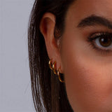 Classic Polished Hoop Earrings Set