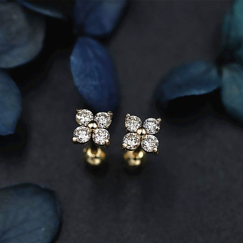 Clover Crystal Stud Earrings
