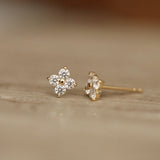 Clover Crystal Stud Earrings