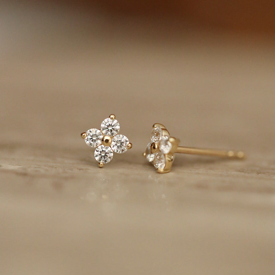 Clover Crystal Stud Earrings