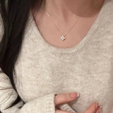 Delicate Crystal Blossom Pendant Necklace