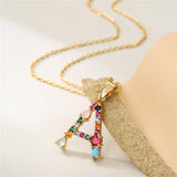 Multicolor Initial A Pendant Necklace