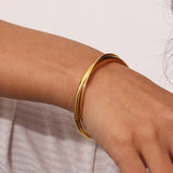 Rianne Gold Stacked Bangle Bracelet