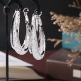 Sculpted Gold Mesh Teardrop Hoop Earrings