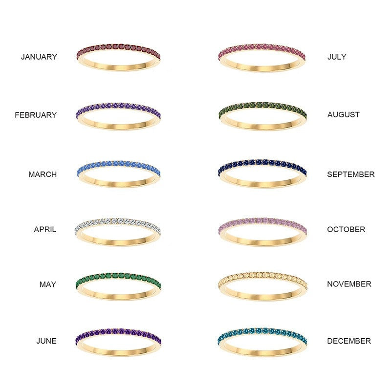 Vibrant Stacking Birthstone Eternity Ring