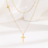 Aria Layered Cross Pendant Necklace