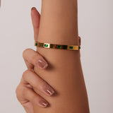 Emerald Luxe Gold Bangle Bracelet