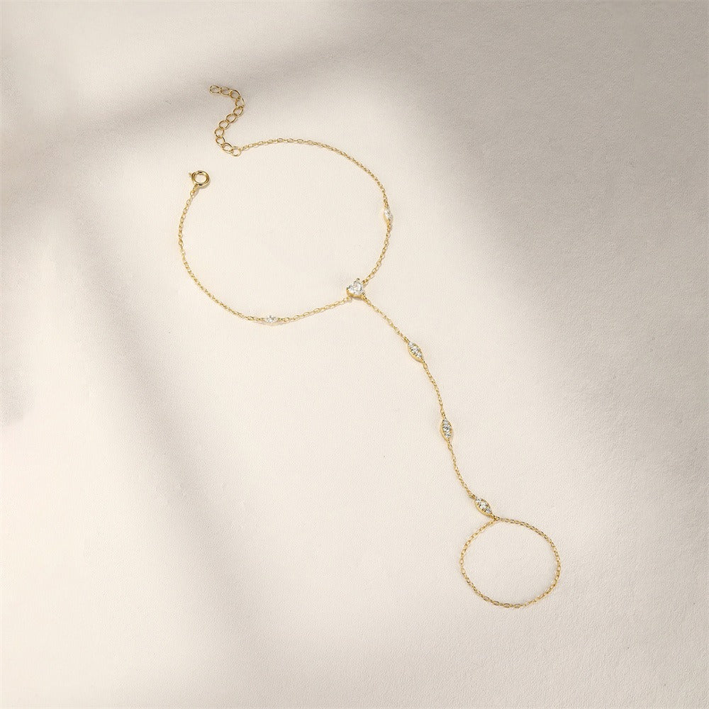 Liora Crystal Hand Chain Bracelet