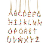 Multicolor Initial A Pendant Necklace