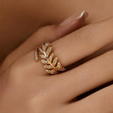 Leaf Vine Adjustable Gold Ring