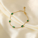 Francia Green Gem Chain Bracelet