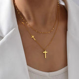 Aria Layered Cross Pendant Necklace
