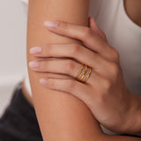 Gold Triple-Layer Adjustable Ring