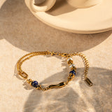Quintessa Layered Pearl and Gold Chain Bracelet