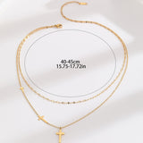 Aria Layered Cross Pendant Necklace