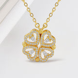 Four Heart Clover Pendant Necklace
