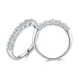 Sparkling Crystal Silver Eternity Ring