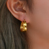 Classic Flat Gold Hoop Earrings