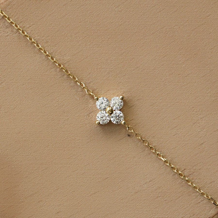 Mia Dainty Crystal Clover Bracelet