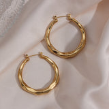 Aire Textured Gold Hoop Earrings