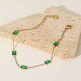 Francia Green Gem Chain Bracelet