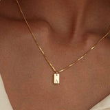 Seren Rectangle Initial Necklace