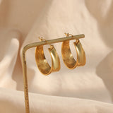 Classic Flat Gold Hoop Earrings