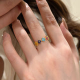 Radiant Blossom Multicolour Gemstone Ring