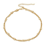 Golden Double Bead Twisted Chain Bracelet
