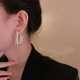 Sculpted Gold Mesh Teardrop Hoop Earrings