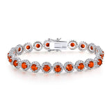 Rose Gold Floral Crystal Tennis Bracelet