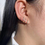 Spiral Climber Earrings with Pavé Crystal Accents