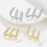 Triple Claw Pavé Ear Climber Earrings