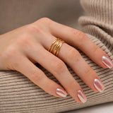 River Layered Gold Adjustable Ring