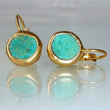 Raw Turquoise Gemstone Drop Earrings