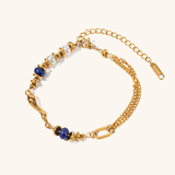 Quintessa Layered Pearl and Gold Chain Bracelet