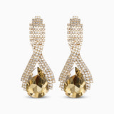 Champagne Teardrop Crystal Drop Earrings