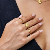 Golden Clover Adjustable Ring