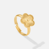 Golden Clover Adjustable Ring