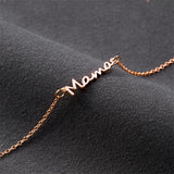 Mama Script Layered Chain Bracelet