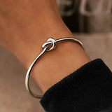 Minimalist Knot Open Cuff Bracelet Set