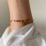Gold & Pearl Chain Bracelet – Elegant Mixed-Media Jewelry