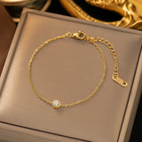 Dainty Gold Crystal Bracelet – Minimalist Adjustable Jewelry