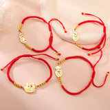 Gold Mother & Child Silhouette Bracelet – Adjustable Black Cord