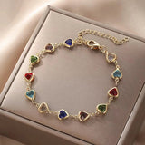Multicolor Heart Charm Bracelet