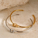 Minimalist Knot Open Cuff Bracelet Set