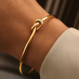 Minimalist Knot Open Cuff Bracelet Set